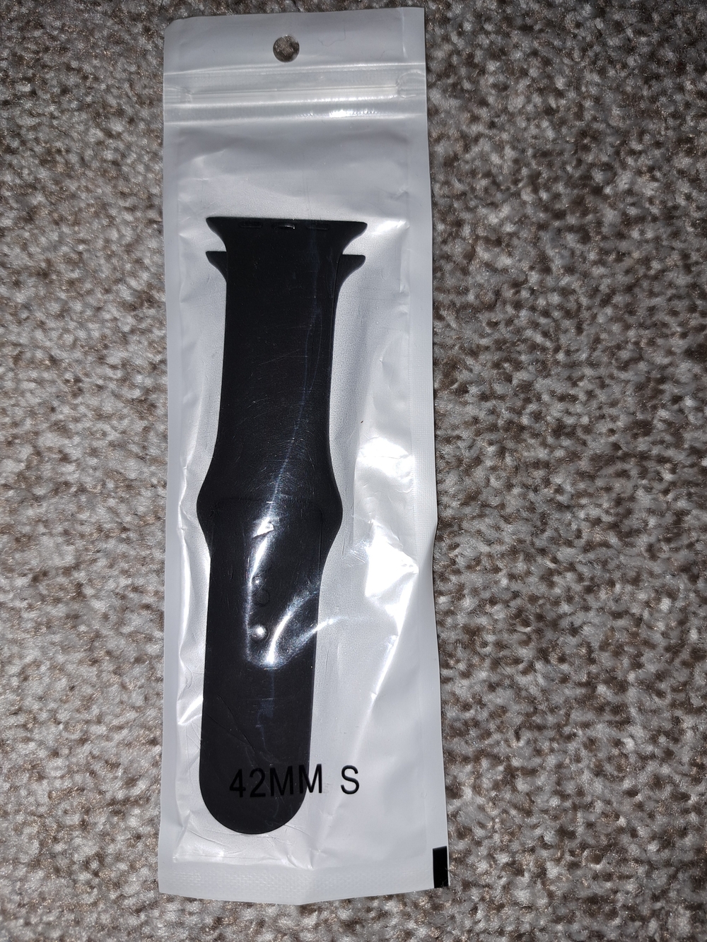 Black 42mm S Silicone Watch Band